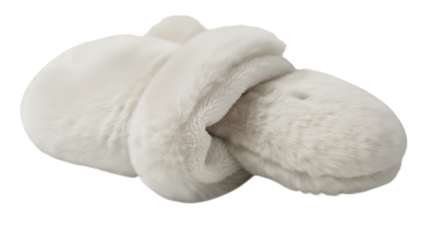 Cozy white plush toy, a soft and comforting companion for children, designed with a unique knot shape for tactile exploration isolated on a transparent background