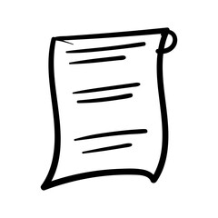 Sheet of Paper with Lines Hand Drawn Sketch Outline for Document or Note