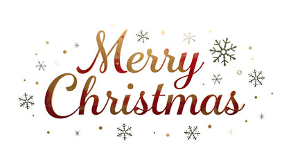 Red “Merry Christmas” typography with decorative snowflakes on a dark background, giving a festive holiday feel.