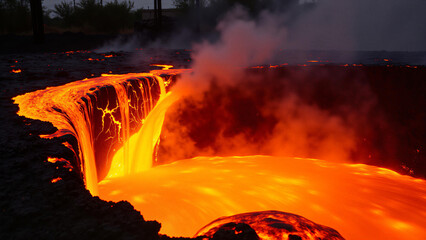 volcano eruption magma flow