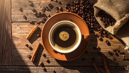 Ideal image for coffee shops, cafes, or anyone looking for a rustic and cozy aesthetic for their marketing materials.