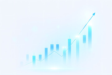 Rising bar graph isolated on white background