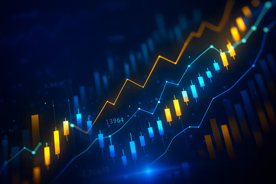 Financial chart showing an upward trend - Powered by Adobe