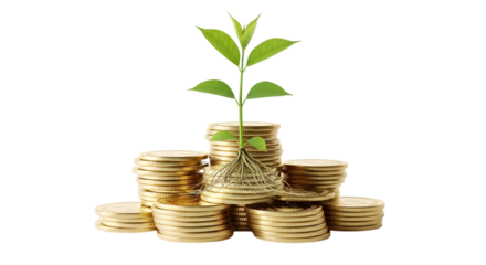 Investment growth isolated on transparent background