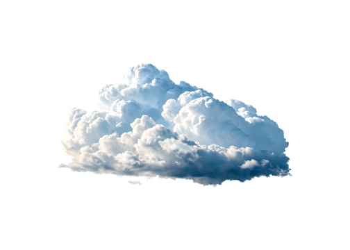 Isolated white cloud on black background for compositing and design element, Sky png