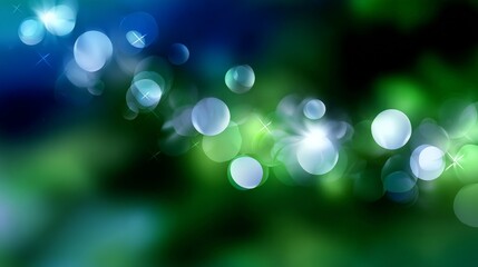 Obraz premium Vibrant abstract green and blue bokeh lights with sparkling highlights