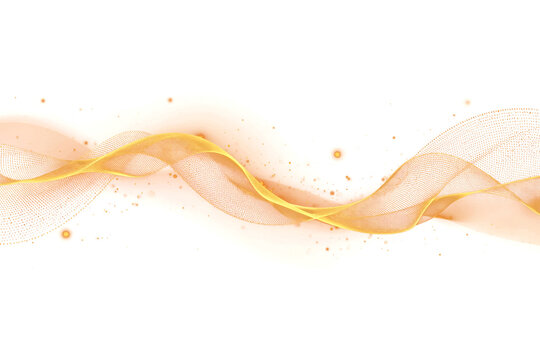 Abstract Golden Mesh Wave Transparent PNG Element - Powered by Adobe