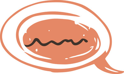 Hand Drawn Oval Speech Bubble Vector Illustration