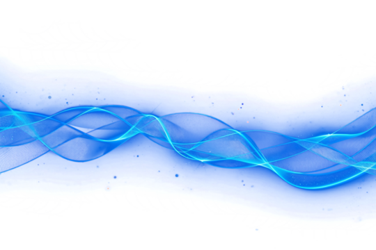 Abstract Blue Particle Wave Transparent PNG Element - Powered by Adobe