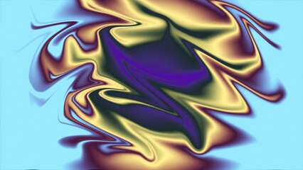 Abstract swirling liquid texture with gold purple and blue tones background
