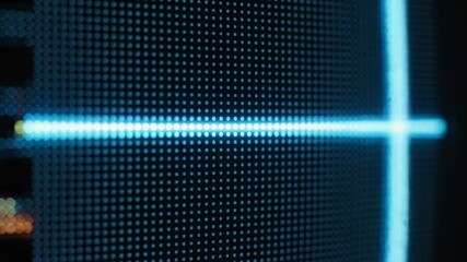 Blue Light Scan Across Led Pixel Panel for Diagnosis or Verification