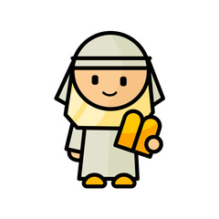 Moses with ten commandments cartoon vector illustraton