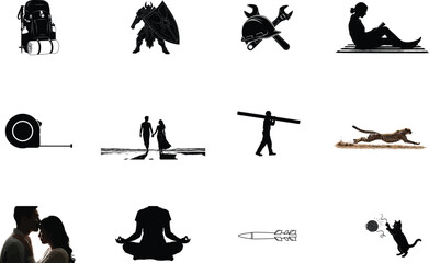 Backpack warrior tools couple cheetah yoga rocket cat