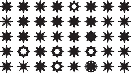 Abstract geometric pattern featuring a grid of 24 stylized black s shapes with vibrant color accents suitable for modern graphic design projects