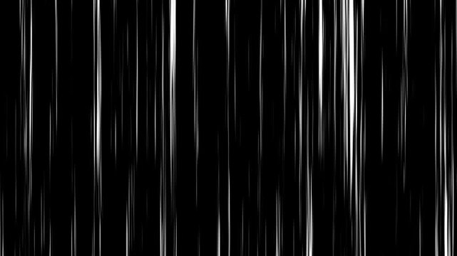 White speed lines isolated on a black background. Anime comic book Action speed lines animation effects. Anime speed line background Speed Lines. cartoon concept, Abstract anime speed line.