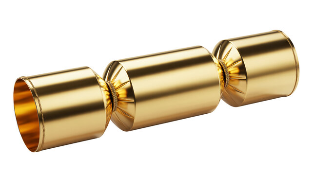 Elegant golden cracker for festive celebrations, Christmas holiday fun