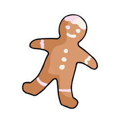 Gingerbread Man Cookie on white background
