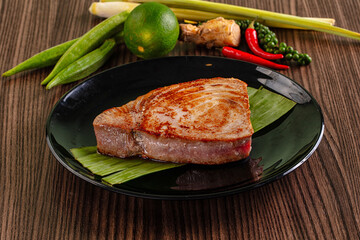 Gourmet fresh roasted tuna steak