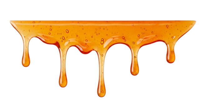 Thick golden honey, with air bubbles dripping in viscous streams, cutout, PNG isolated on white or transparent background - Powered by Adobe