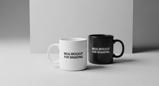 Two mugs with inspirational quotes on a white surface