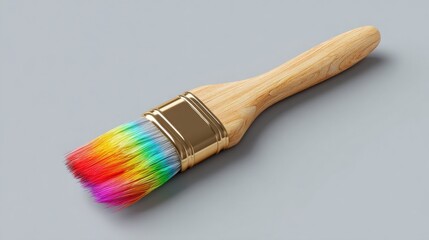 Vibrant rainbow-colored paintbrush bristles create a stunning visual of artistic possibility and creative expression for your next project