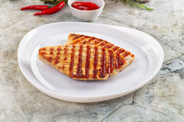 Grilled turkey breast fillet steak