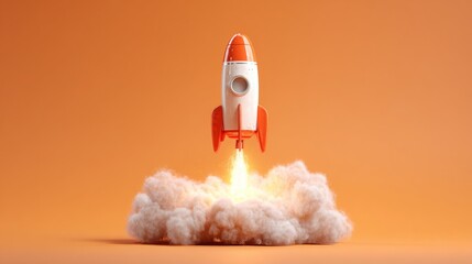 Dynamic rocket launch symbolizes ambitious startup growth and exciting future innovation igniting success