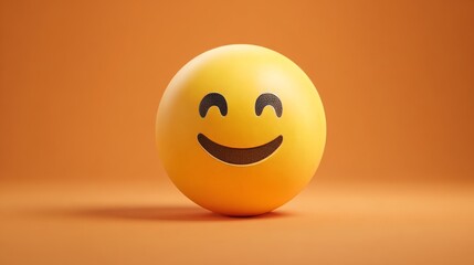 Joyful yellow emoji beaming with happiness and positive vibes, perfect for expressing delight and good feelings in digital communication and marketing campaigns.