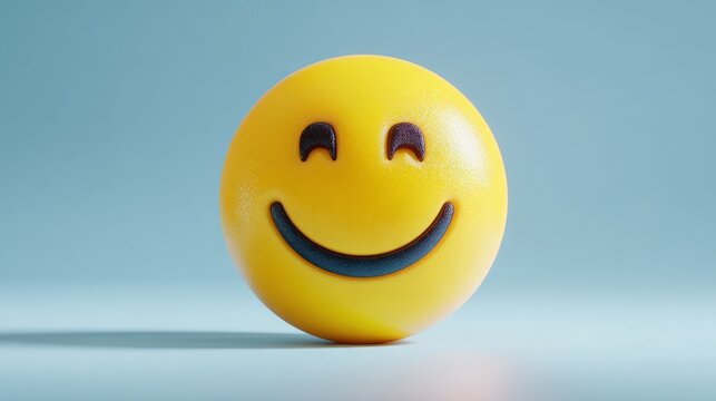 Vibrant, happy yellow emoji face radiating pure joy and positive vibes, perfect for expressing delight and cheerful emotions in digital communication. - Powered by Adobe