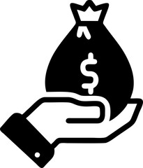 Hand Holding Money Bag Wealth