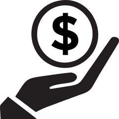 Hand Holding Dollar Coin Money