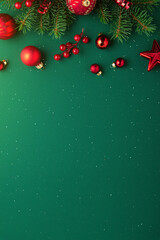 Merry Christmas and Happy Holidays greeting card, frame, banner. New Year. Noel. Red Christmas...