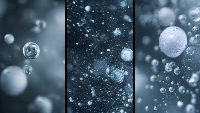 Sub-zero Serenity: Detailed Abstract of Frozen Bubbles and Ice Formations - Powered by Adobe