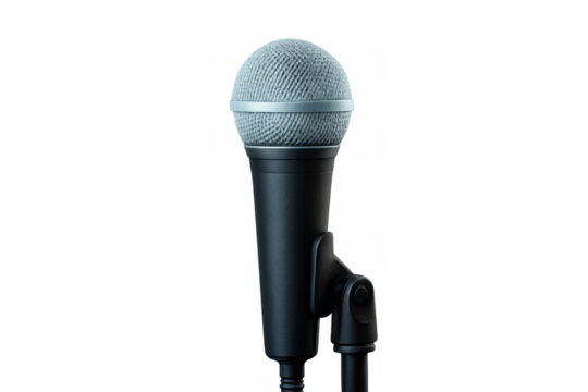 Dynamic microphone for recording sound, music, voice, podcasting, and live performance on a transparent background