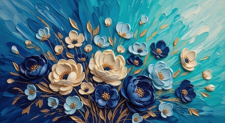 Impressionistic oil painting of a vibrant bouquet of flowers in bold strokes