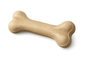Dog bone chew toy for pets. Canine animal treat for rewarding and training, rawhide snack on transparent background