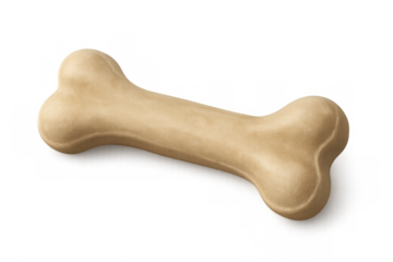 Dog bone chew toy for pets. Canine animal treat for rewarding and training, rawhide snack on transparent background