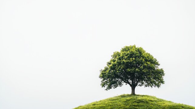 Celebrating earth day with a vibrant tree symbolizing sustainability in nature white background environmental harmony