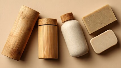 Eco-Chic Personal Care: Earth-Toned Beauty Essentials with Bamboo Packaging for a Sustainable Lifestyle