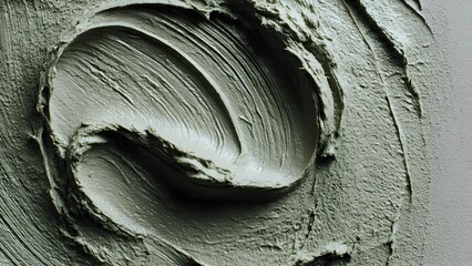Swirling Green Clay Texture: Abstract Background of Natural Beauty Mask or Mud