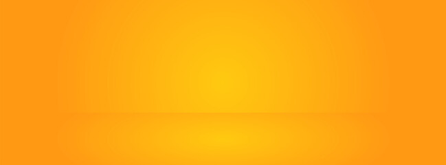 Yellow background abstract with Gradient in empty room studio, Yellow background studio with shine use for product shooting, Yellow empty room studio gradient used for background.