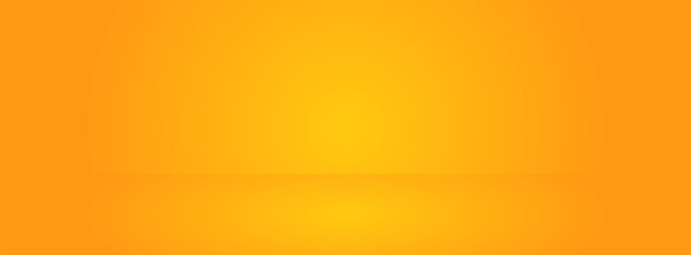 Yellow background abstract with Gradient in empty room studio, Yellow background studio with shine use for product shooting, Yellow empty room studio gradient used for background. - Powered by Adobe