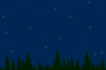 Night Forest Sky with Stars