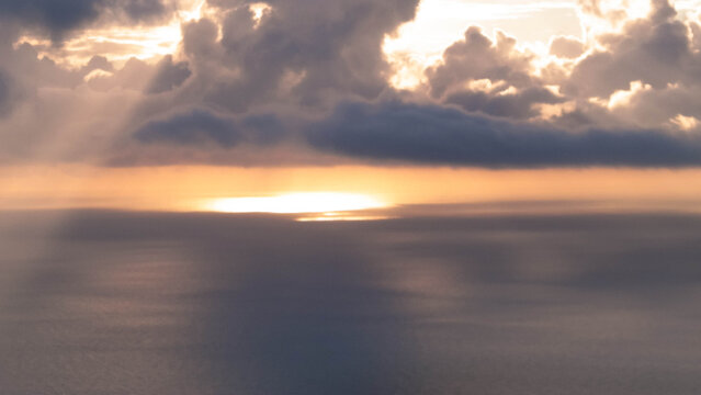 Early morning over Atlantic Ocean.