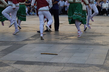 Basque folk dancers during a performance