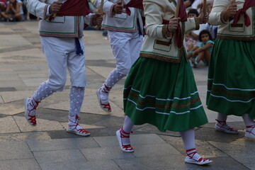 Basque folk dancers during a performance