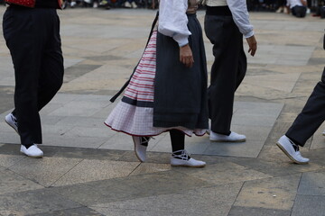 Basque folk dancers during a performance