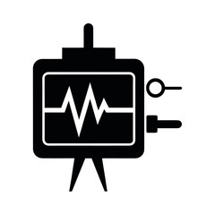 Oscilloscope Silhouette Vector Icon