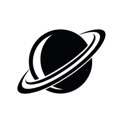 Planet Orbit Silhouette Vector Illustration