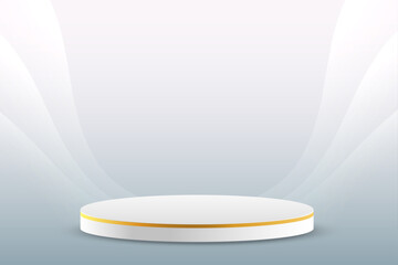 Podium white gold product display background